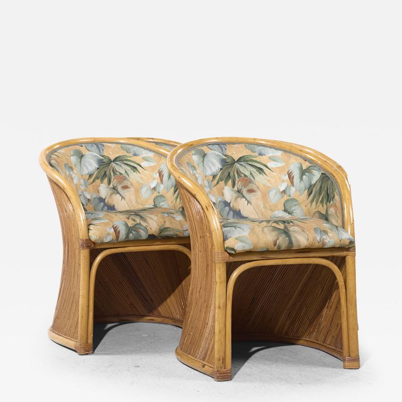  GABRIELLA CFRESPI Gabriella Crespi Style Pencil Reed Mid Century Rattan Dining Chairs Set of 4