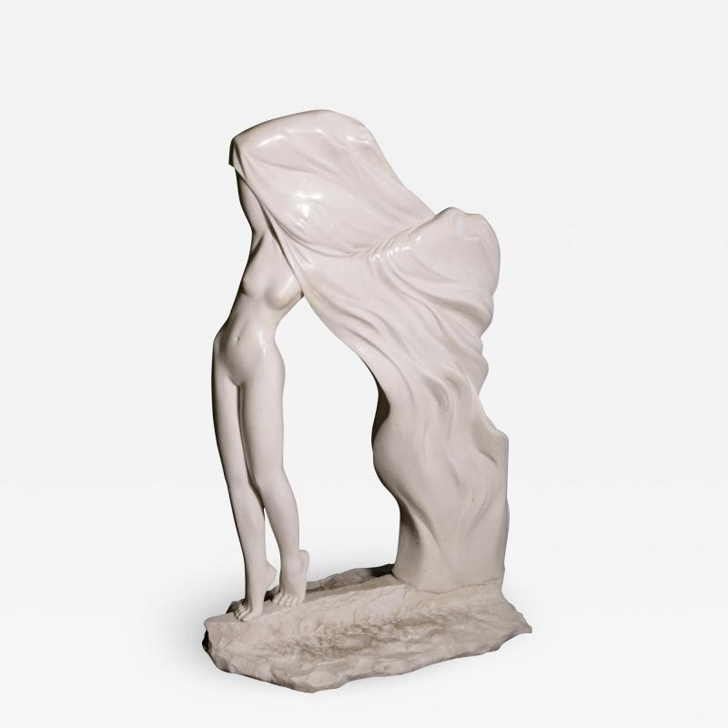  GRZEGORZ MAJKA LTD CHAIN Phase II Hand Crafted White Polished Marble Sculpture