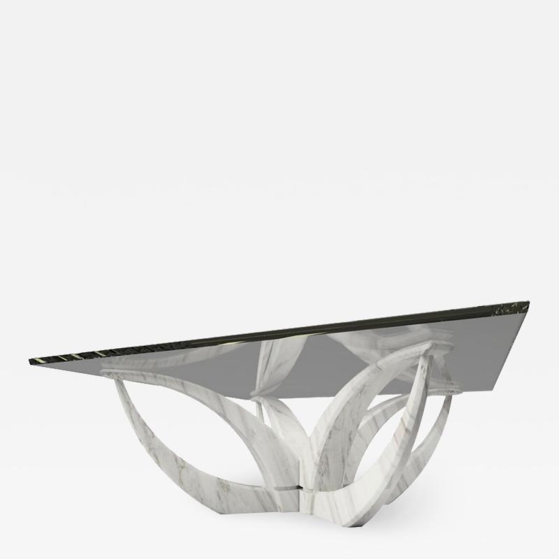  GRZEGORZ MAJKA LTD Diamond Moon Flower Modern Marble Coffee Table by Grzegorz Majka