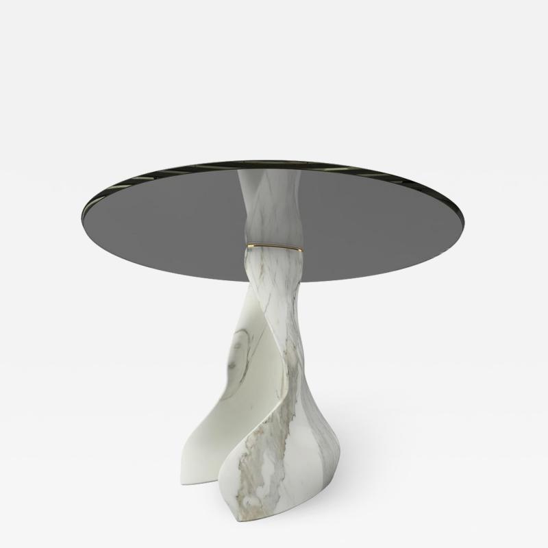  GRZEGORZ MAJKA LTD The Diamond Touch II Sculptured Calacatta Marble Table by Grzegorz Majka