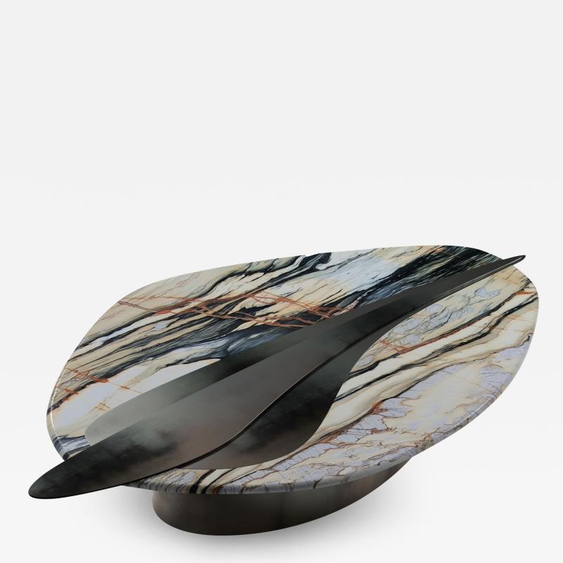  GRZEGORZ MAJKA LTD The Feline I Contemporary Center Table ft Calacatta Marble Hot Formed Steel