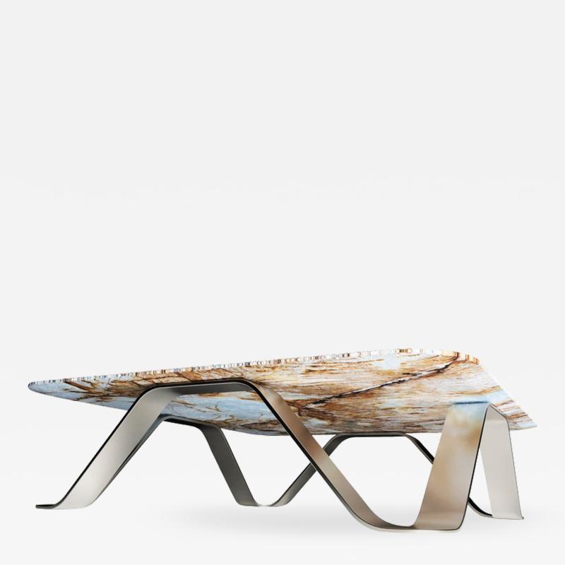  GRZEGORZ MAJKA LTD The Sinusoid Coffee Table feat Stainless Steel Marble by Grzegorz Majka