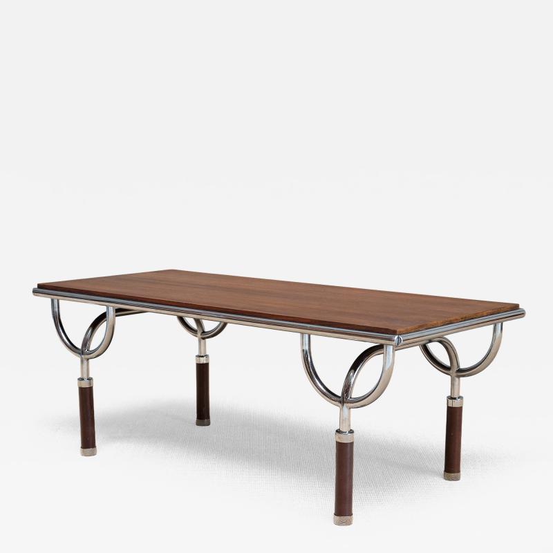  Gabetti Isola Gabetti Isola TRI 6 Coffee Side Table in Teak and Chrome Italy 1970s