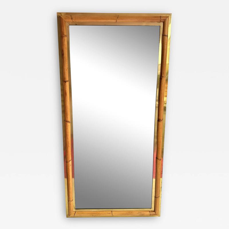  Galerie Maison et Jardin Mirror Bamboo and Brass Galerie Maison et Jardin France 1970s