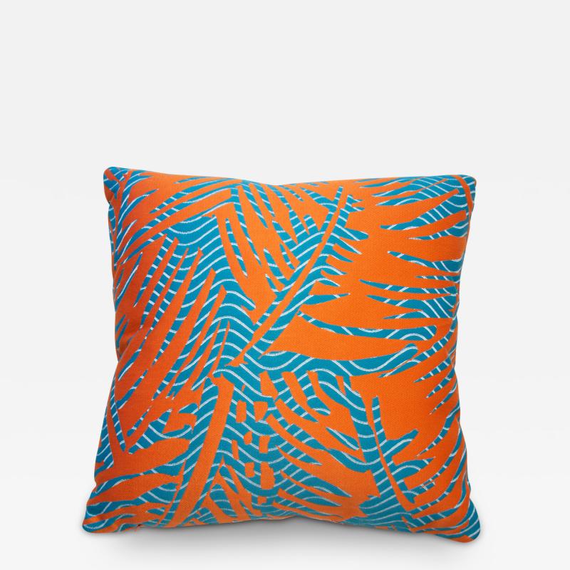  Galerie Reve Feuilage Vague Blue Pillow Made With Hermes Fabric