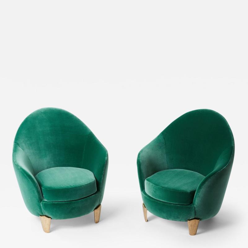  Garouste Bonetti Pair of armchairs Garouste Bonetti Koala bronze green velvet 1995