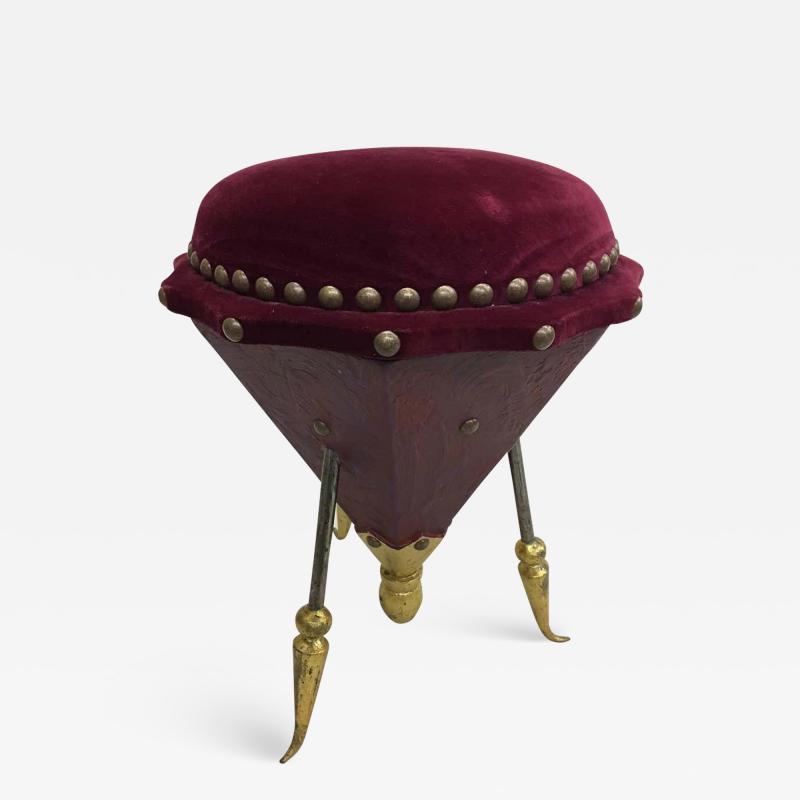  Garouste Bonetti Rare Stool in the style Elizabeth Garouste and Mattia Bonetti circa 1985