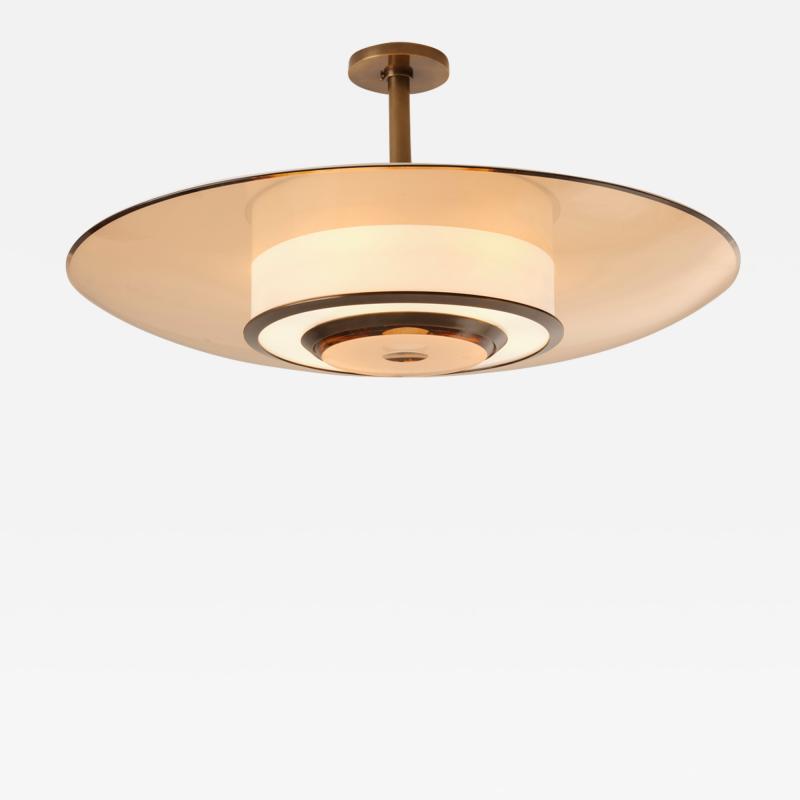  Gaspare Asaro Alba Ceiling Light by Gaspare Asaro Rose Glass and Bronze