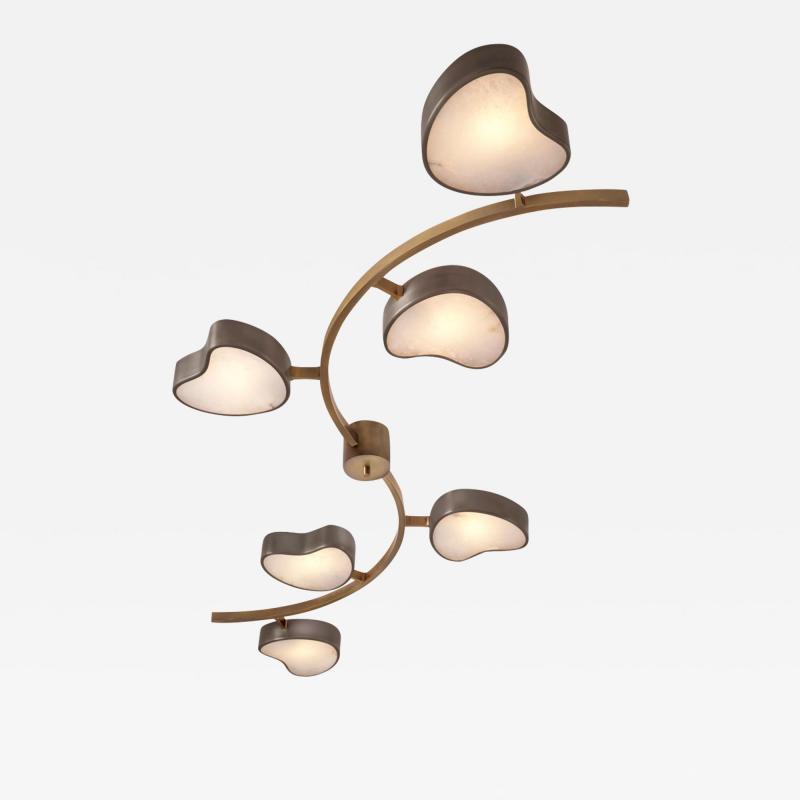  Gaspare Asaro Cuore N 6 Ceiling Light Peltro and Bronze Finish
