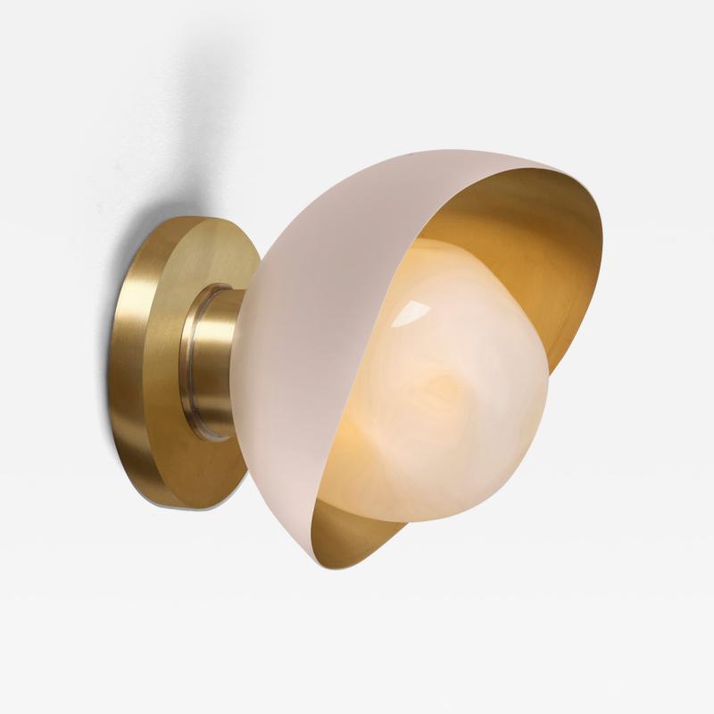  Gaspare Asaro Perla Mini Wall Light Powder Pink and Satin Brass Finish