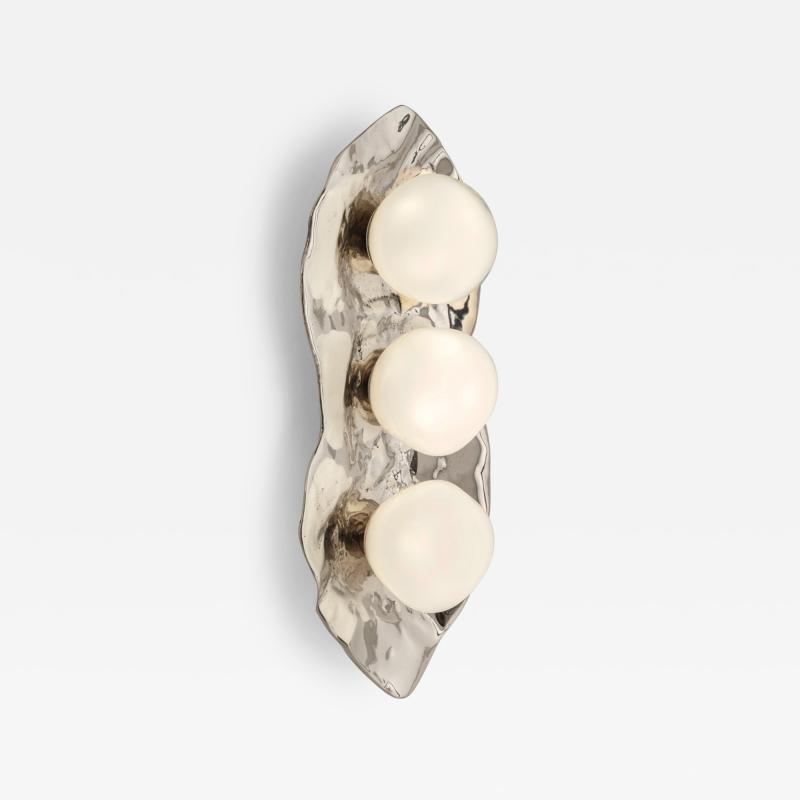  Gaspare Asaro Shell Wall Light Polished Nickel Finish