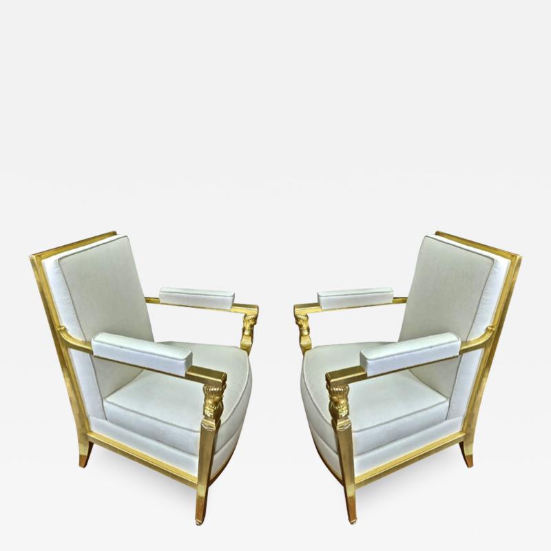  Genes Babut Genes Babut and Poillerat superb pair of French Neo classic chairs