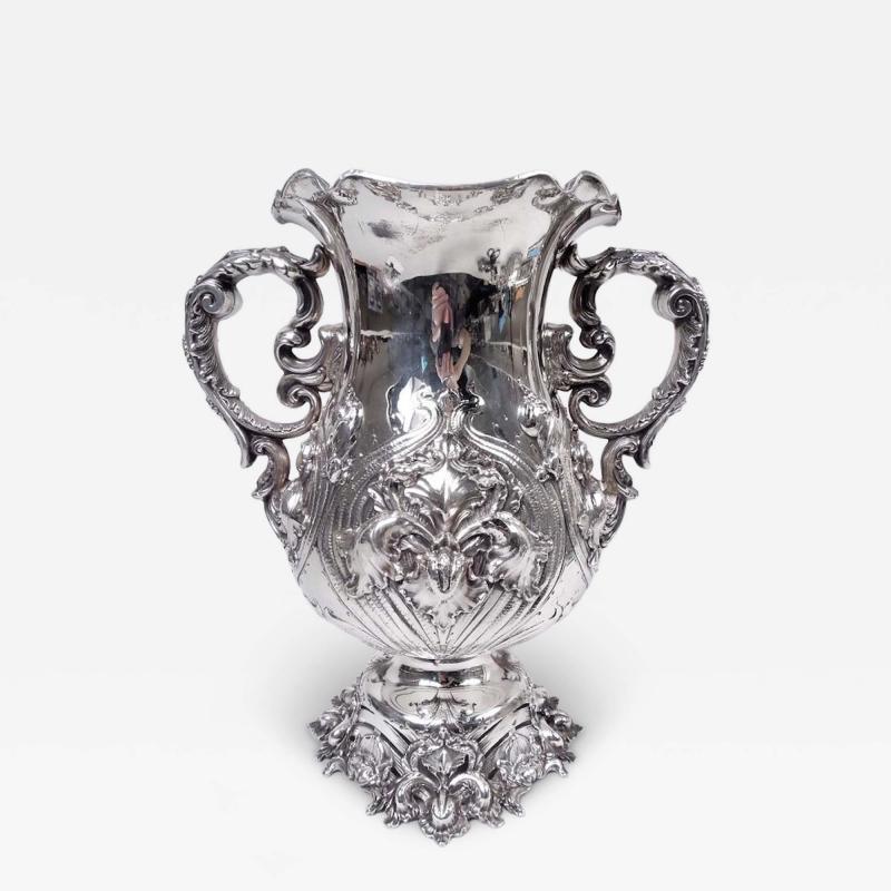  George W Shiebler Co Shiebler American Art Nouveau Sterling Silver Amphora Vase Wine Cooler