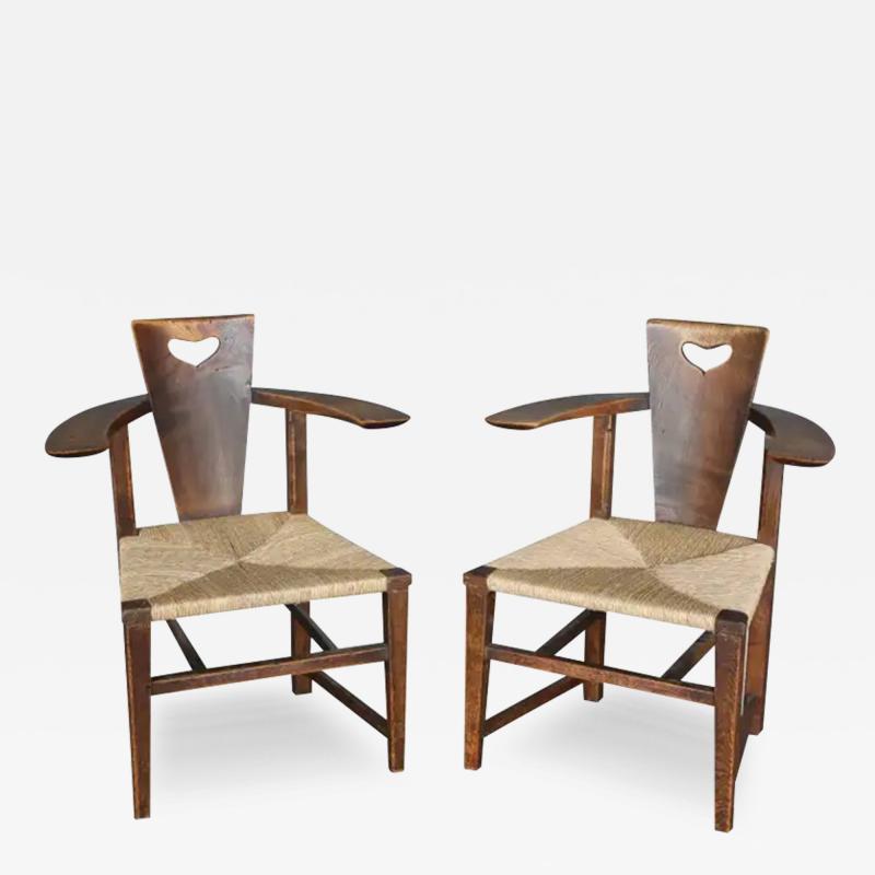  George Walton Antique 19th Century Ash Abingwood Chairs by George Walton