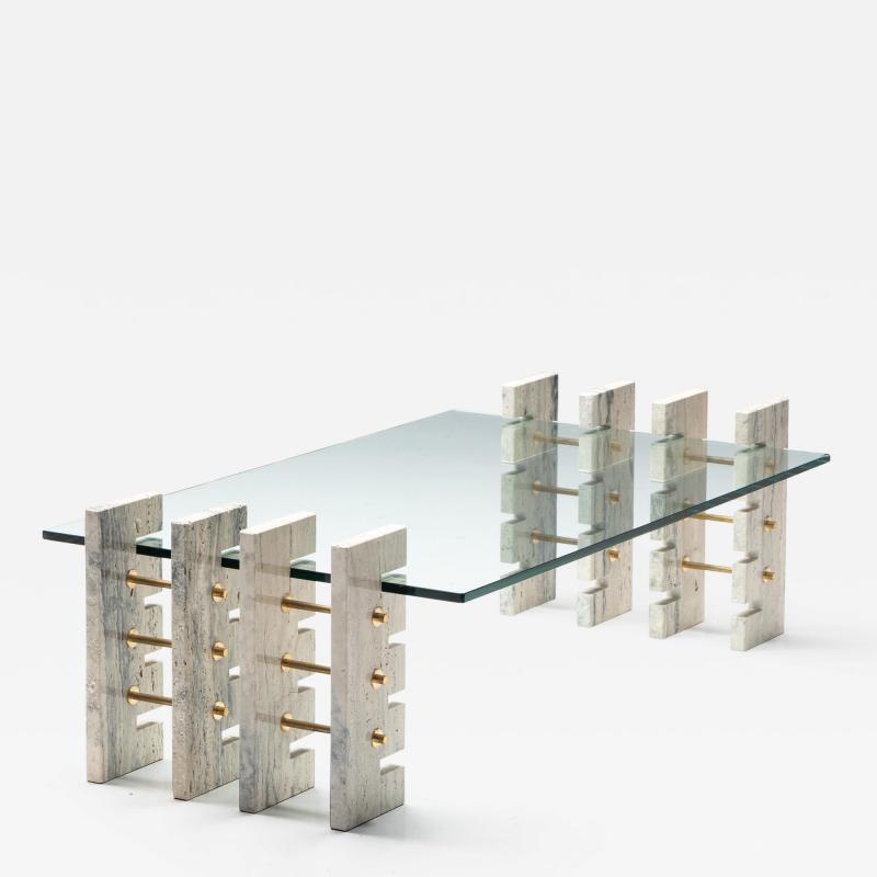  Gianfranco Ferr Home Fitzroy Travertine Coffee Table by Gianfranco Ferr Home Italy 2010s