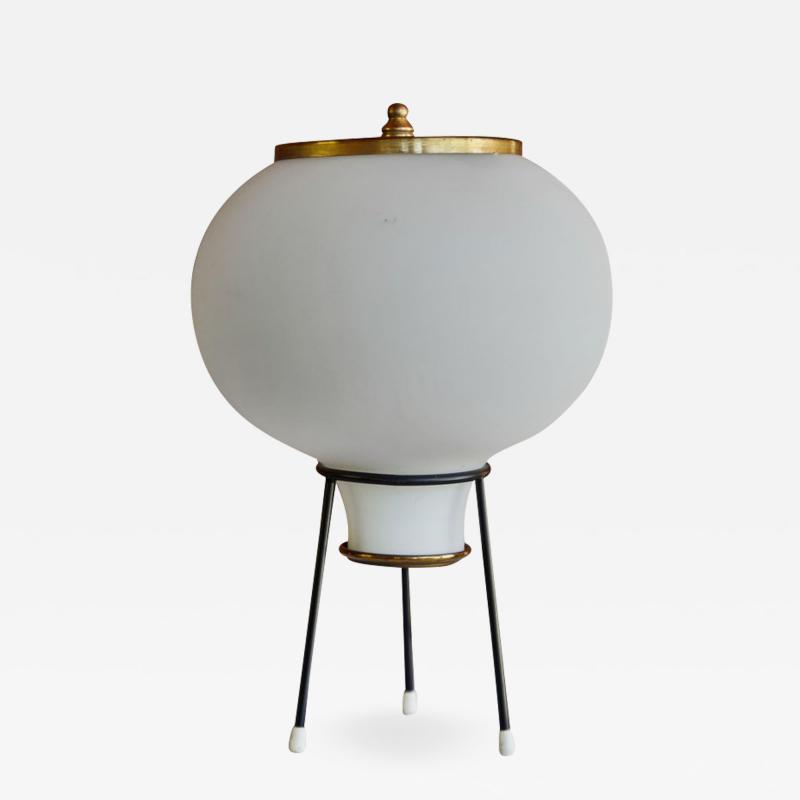  Gilardi Barzaghi 1950s Gilardi Barzaghi Glass Tripod Table Lamp