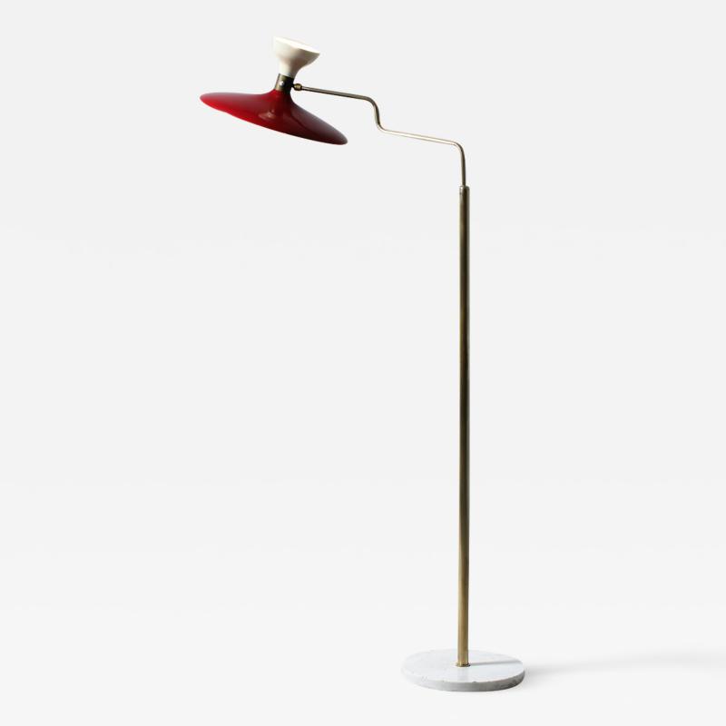  Gilardi Barzaghi Floor lamp with two lights and adjustable hat in two colour enamelled metal