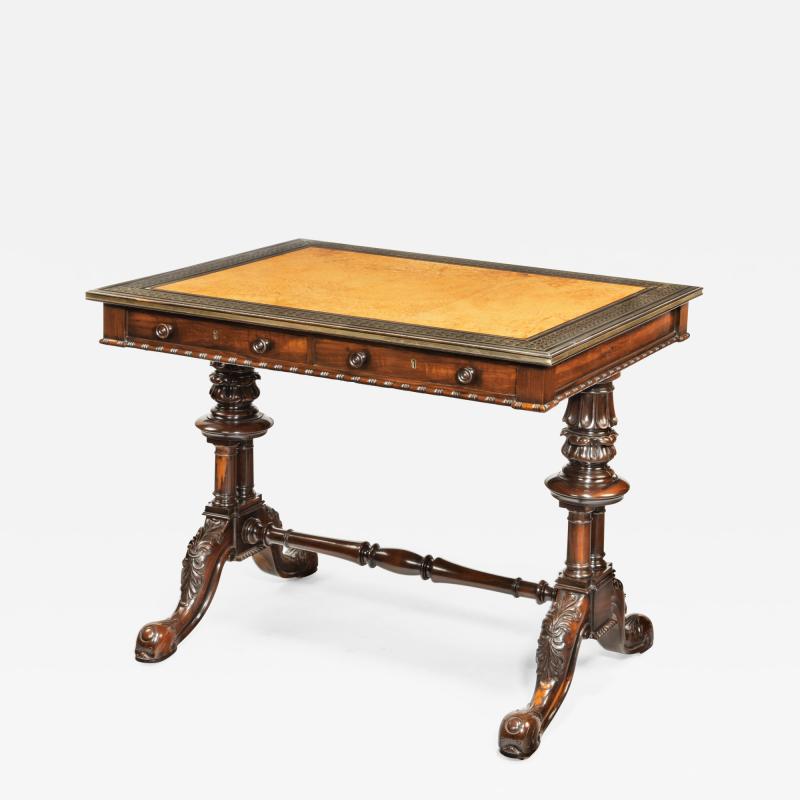  Gillows of Lancaster London A Goncalo Alves Albuera wood writing table by Gillows and Bullock