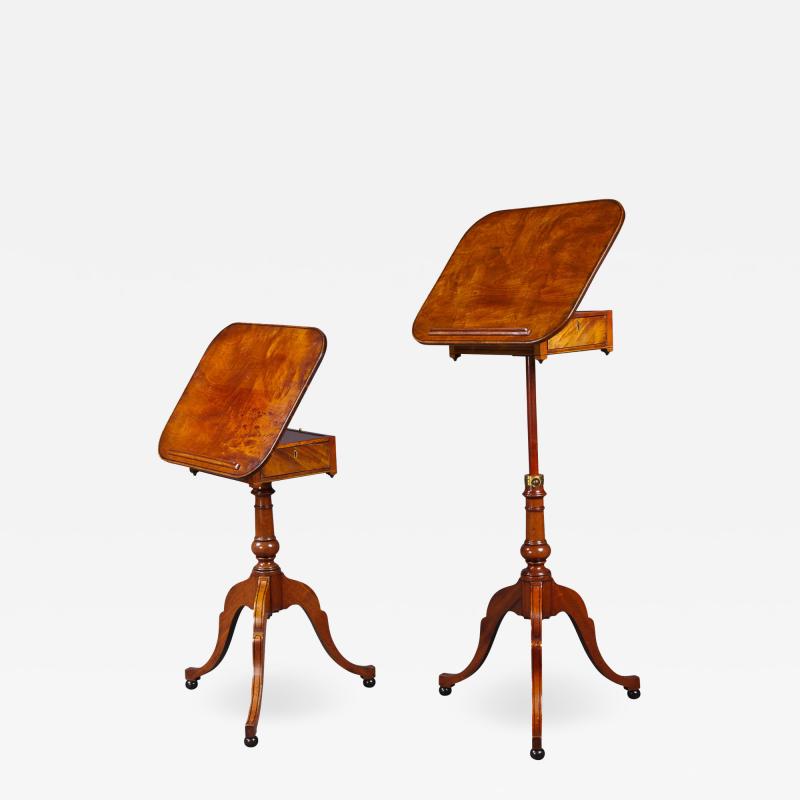  Gillows of Lancaster London A Rare Pair of George III Telescopic Reading Tables Attributed to Gillows