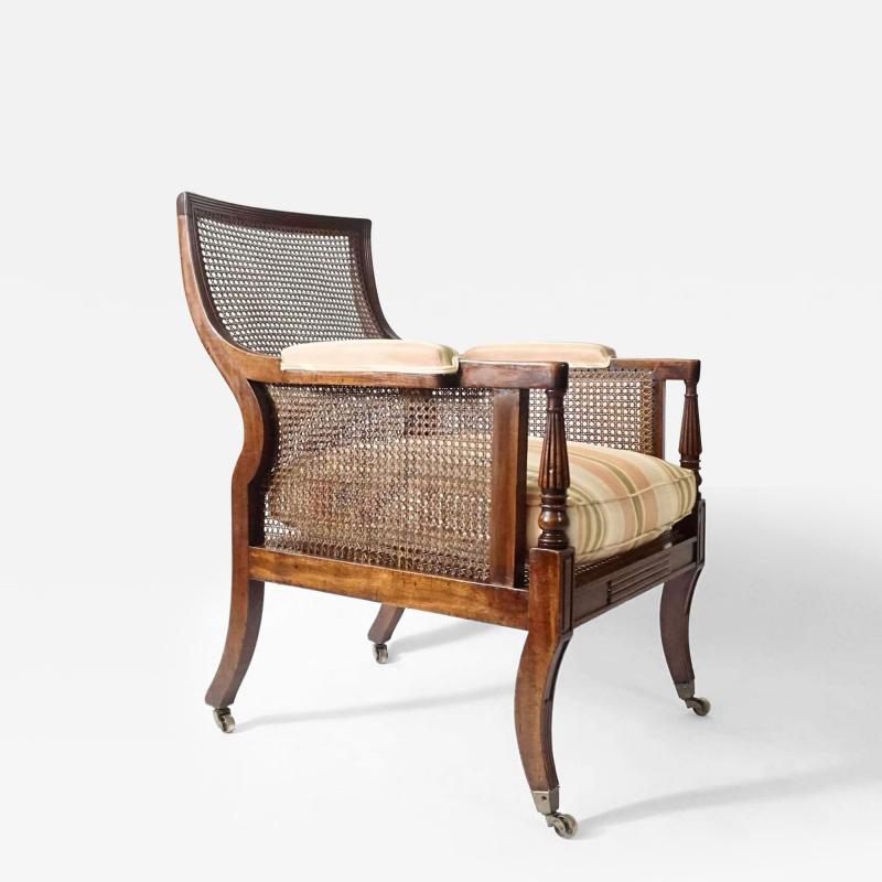  Gillows of Lancaster London English Regency Caned Mahogany Berg re or Armchair of Large Scale circa 1810