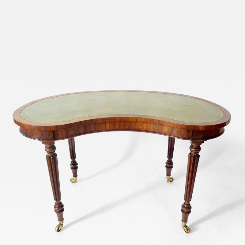  Gillows of Lancaster London English Regency Rosewood Writing Table of Kidney Form by Gillows circa 1815