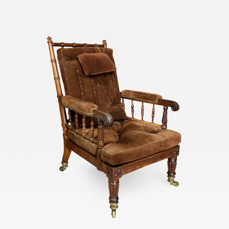  Gillows of Lancaster London George IV Rosewood Bergere Chair By Gillows