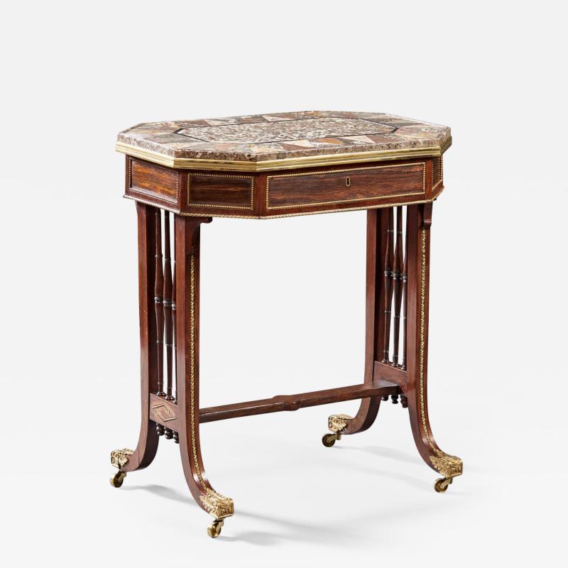  Gillows of Lancaster London Regency Specimen Marble Top Table