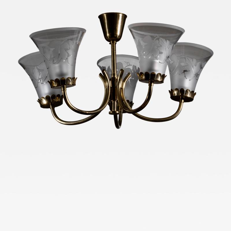  Gl ssner Gl ssner five armed chandelier