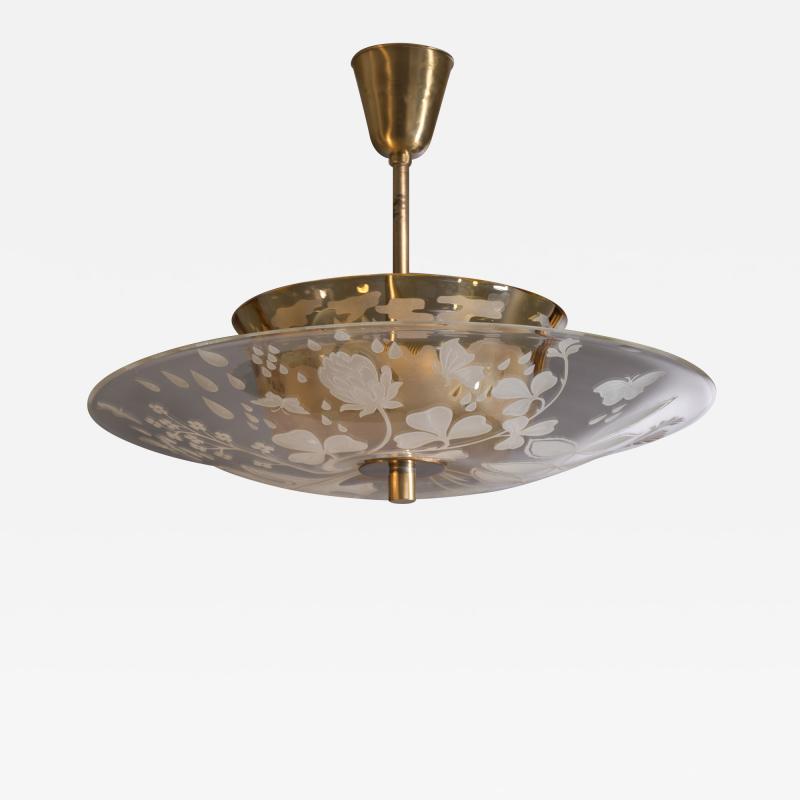  Gl ssner Glossner decorated glass pendant lamp