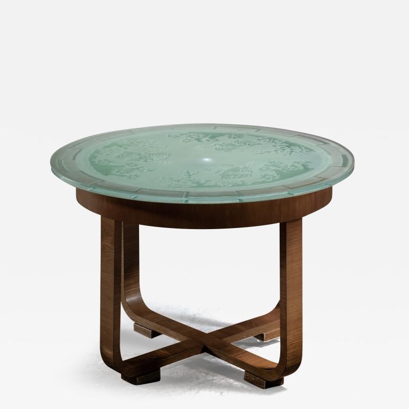  Gl ssner Scandinavian Modern coffee table with glass top