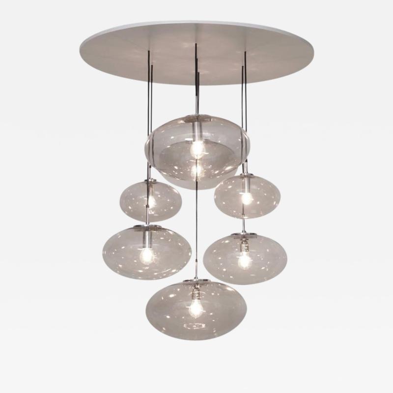  Glash tte Limburg Extraordinary Huge Glass Globe Cascade Chandelier by Glash tte Limburg