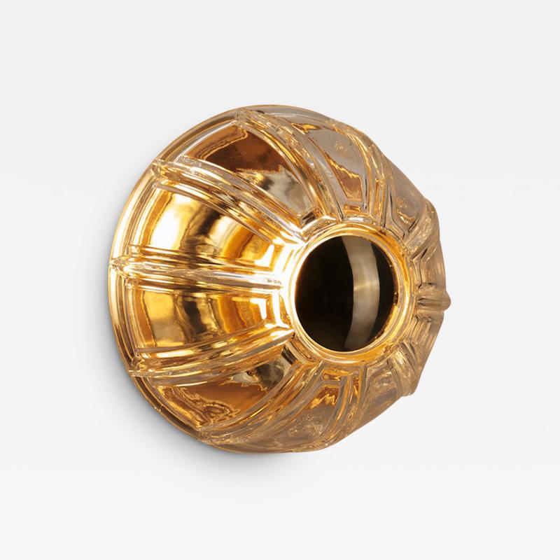 Glash tte Limburg Glash tte Limburg Brass and Glass Flush Mount Light Germany 1970s