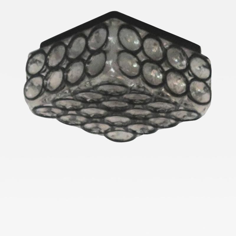  Glash tte Limburg Limburg Iron and Glass Square Flush Mount