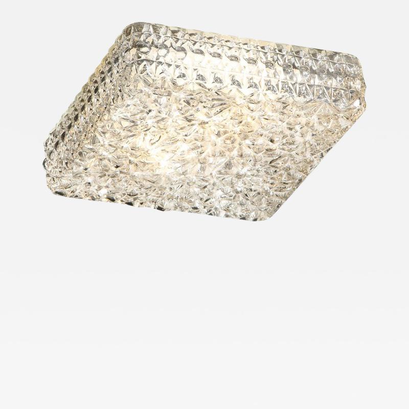  Glash tte Limburg Mid Century Modern Geometric Translucent Glass Flushmount by Glash tte Limburgh