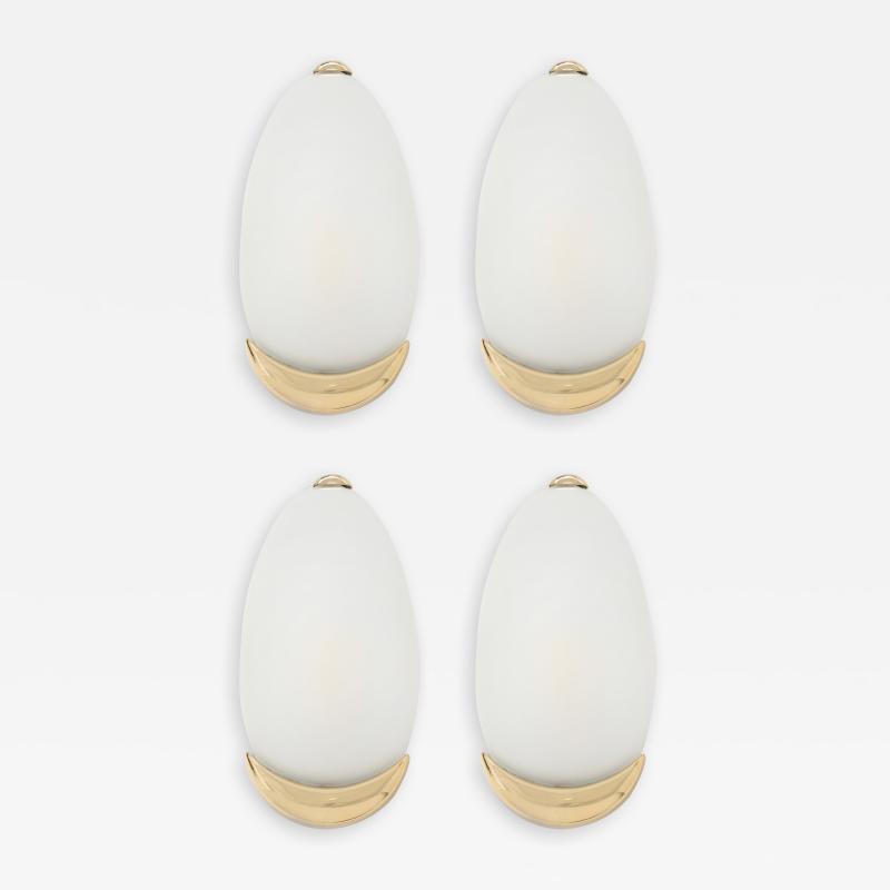  Glash tte Limburg Pair of Oval Brass and Glass Sconces by Limburg 5 Pairs available 