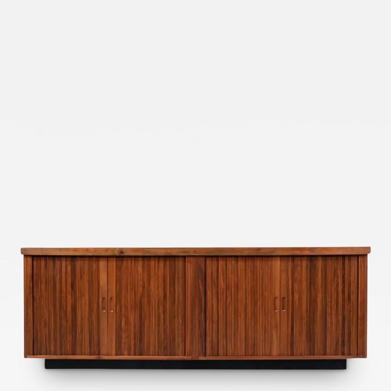  Glenn of California Glenn of California Double Tambour Door Credenza with Black Formica Top