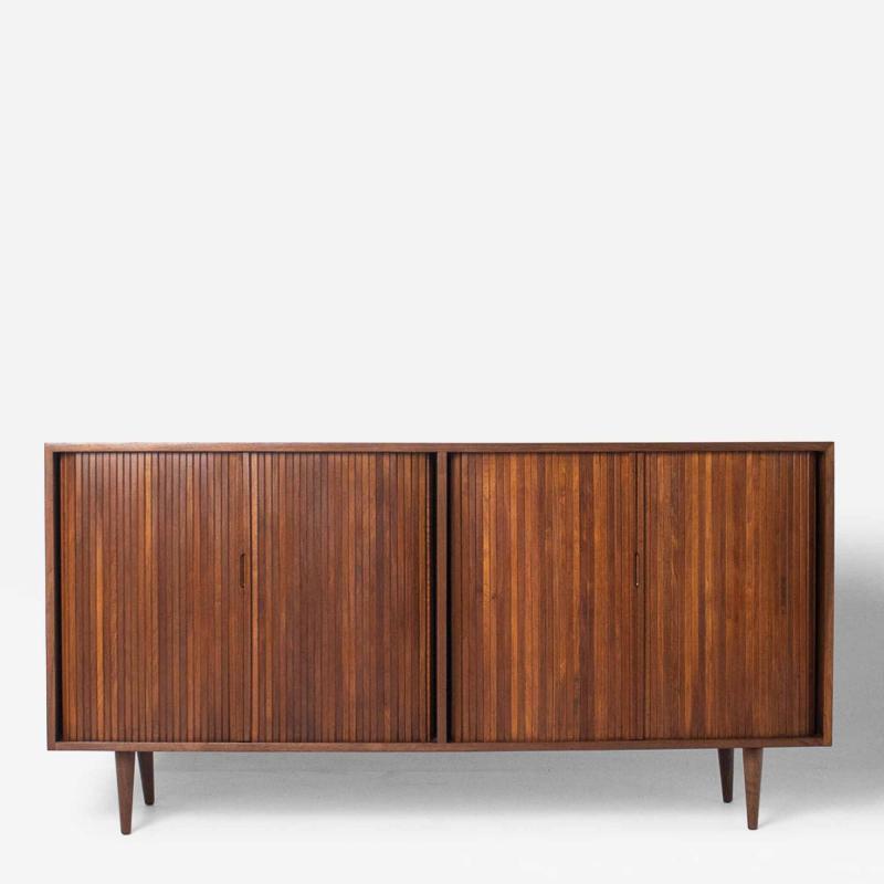  Glenn of California Milo Baughman Double Tambour Door Credenza for Glenn of CA