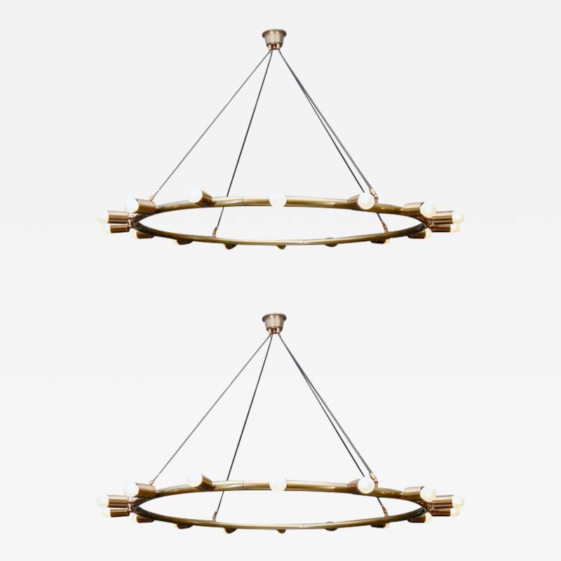  Glustin Luminaires Glustin Luminaires Creation Brass Hoop Chandeliers
