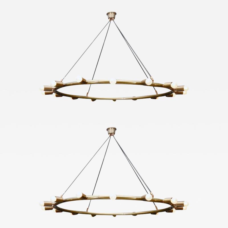  Glustin Luminaires Glustin Luminaires Creation Brass Hoop Chandeliers