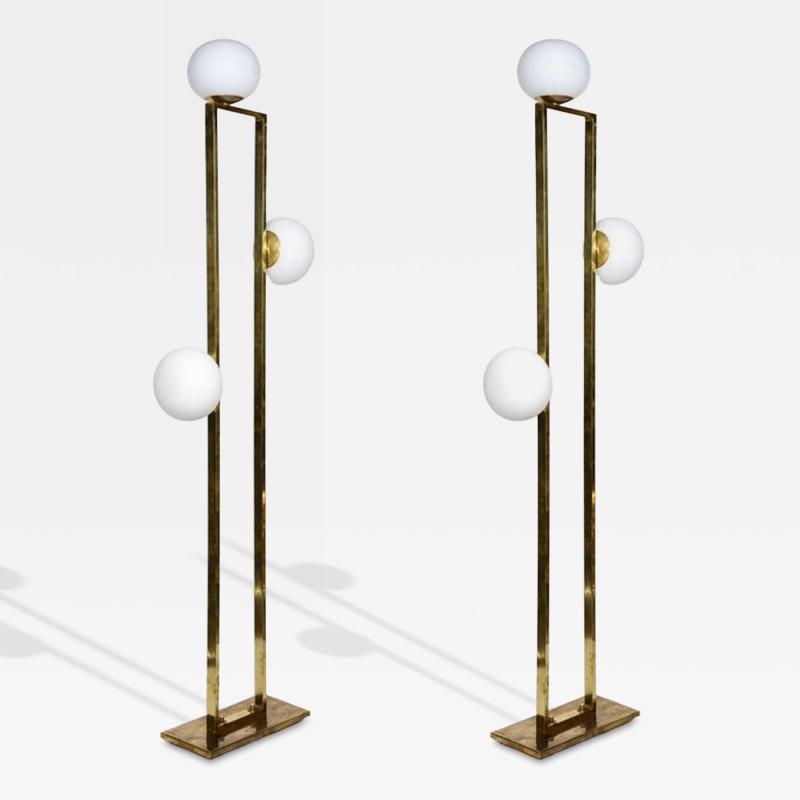  Glustin Luminaires Glustin Luminaires Creation Rectangular Floor Lamps with Globes