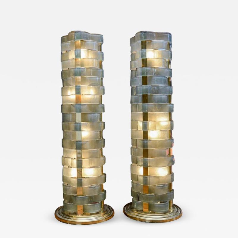  Glustin Luminaires Glustin Luminaires Creation Short Floor Lamps with Murano Ribbons