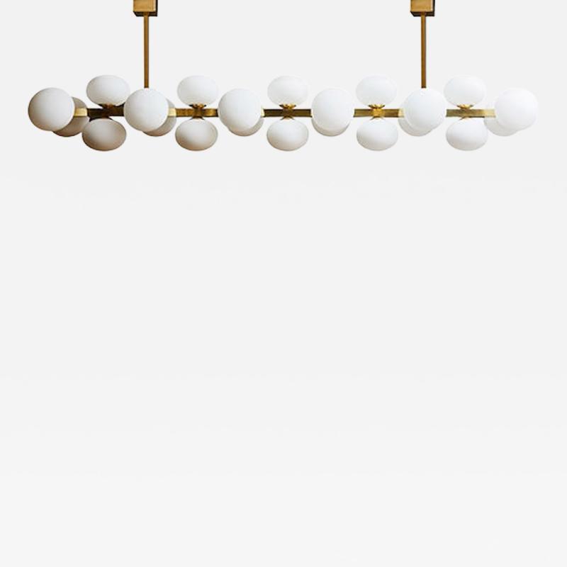  Glustin Luminaires Wide Brass Candlestick with Globes