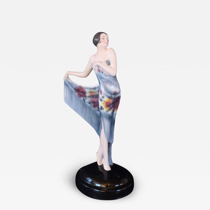  Goldscheider of Vienna Art Deco Ceramic Glazed Dancer Sculpture by Goldscheider Vienna 1930s