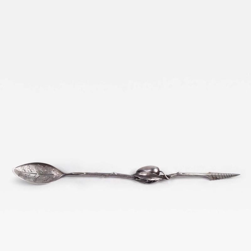  Gorham Manufacturing Co Antique Gorham Aesthetic Sterling Silver Olive Spoon with Pick