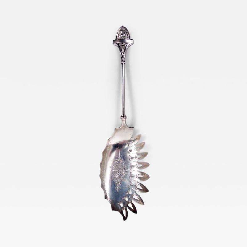  Gorham Manufacturing Co Antique Gorham Ivy Victorian Sterling Silver Macaroni Server