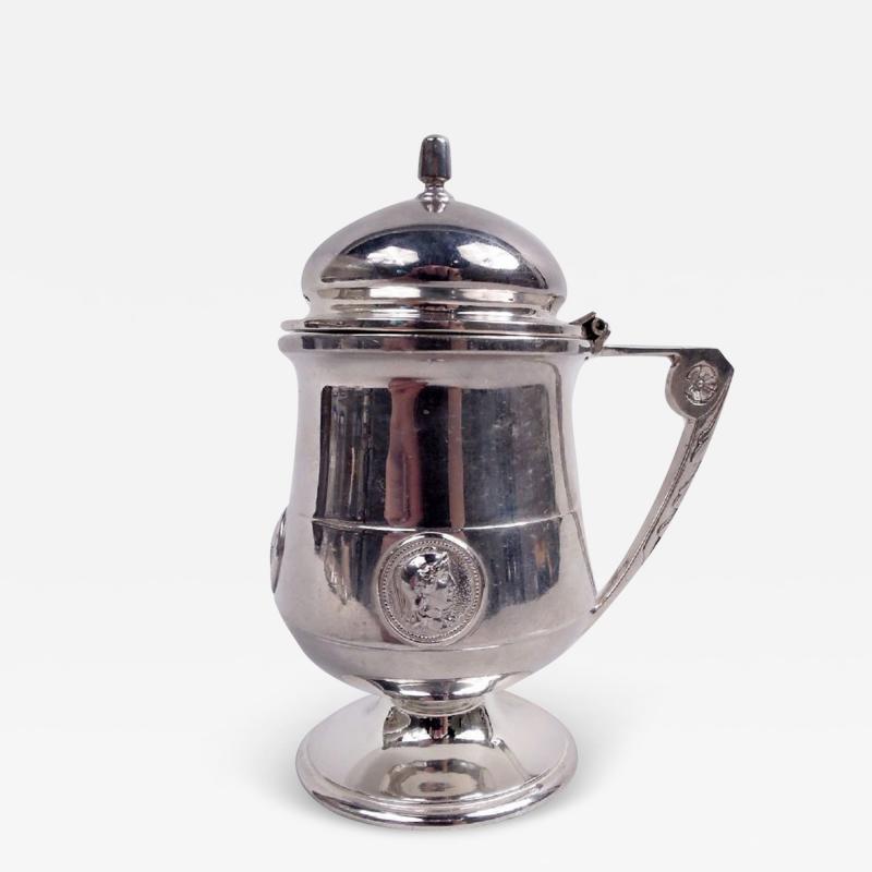  Gorham Manufacturing Co Antique Gorham Medallion Coin Silver Mustard Pot