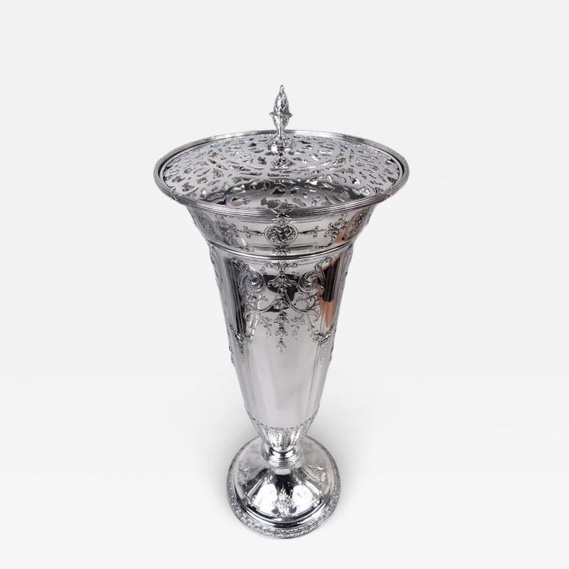  Gorham Manufacturing Co Sumptuous Gorham Edwardian Classical Sterling Silver 27 Inch Vase