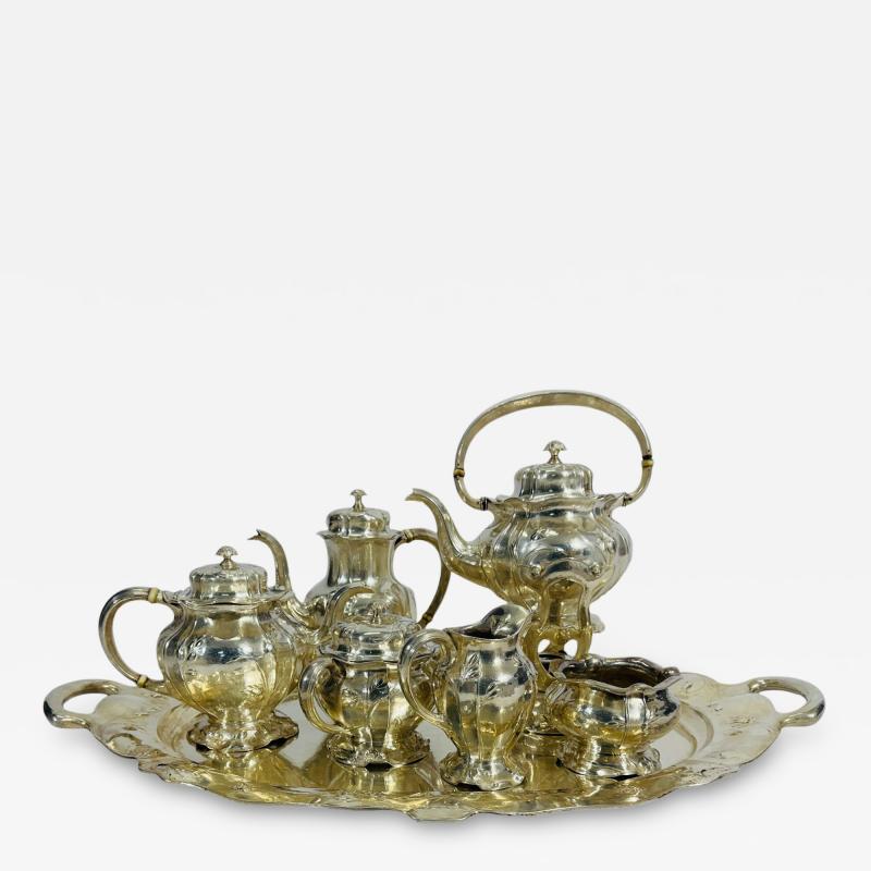  Gorham Manufacturing Co Very rare coffee and tea service In solid silver by A Gorham Art Nouveau 