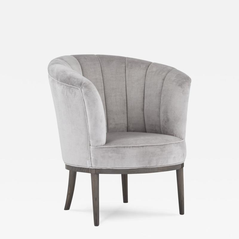  Greenapple Art Deco Lisboa Lounge Chair Grey Velvet Handmade in Portugal by Greenapple