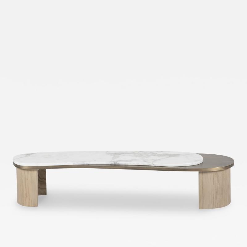  Greenapple Modern Armona Coffee Table Calacatta Marble Brass Handmade Portugal Greenapple